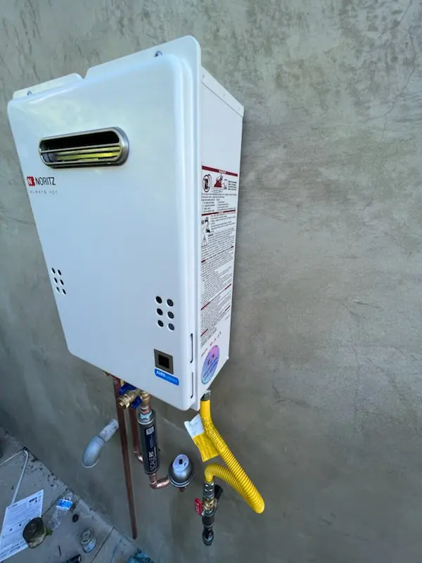 Tankless water heater installation for Herwood homes